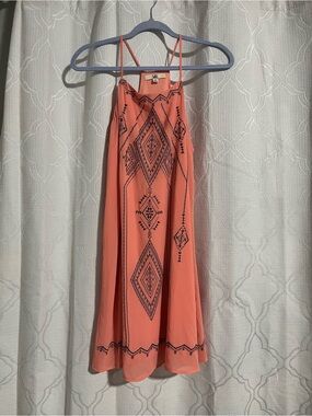 Ya Los Angeles Coral Embroidered Mini Dress